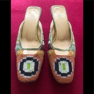 Fendi beaded vintage mules